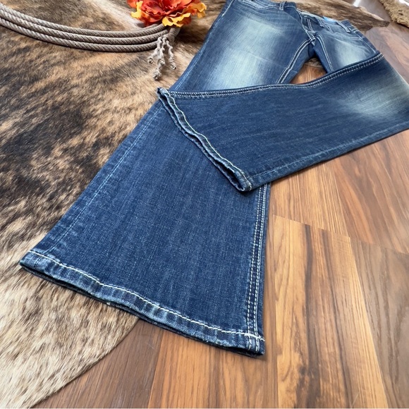 Rock & Roll Denim Midrise Bootcut Women's Western Riding Jeans (26x34) - Picture 9 of 10